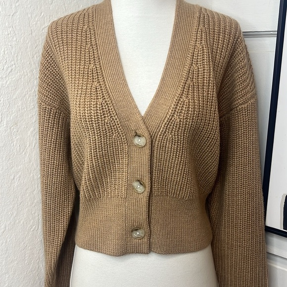 Aritzia Babaton Canbera Light Brown Merino Wool Cardigan Size XS - Picture 6 of 10